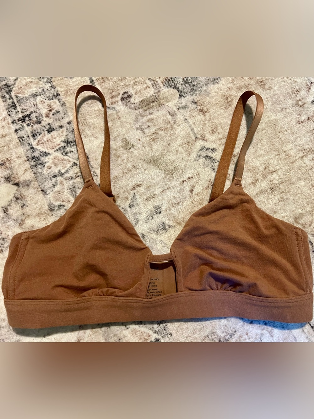 Negative Underwear Cotton Cutout Bra in Fawn - Picture 2 of 5